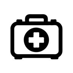 Obraz premium First Aid Kit Icon in Minimalist Style on White Background 