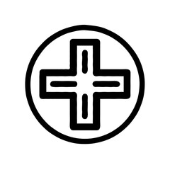 Fototapeta premium Medical Cross Symbol in Circle Icon 