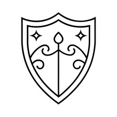 phoenix bird line ornament with curved wings