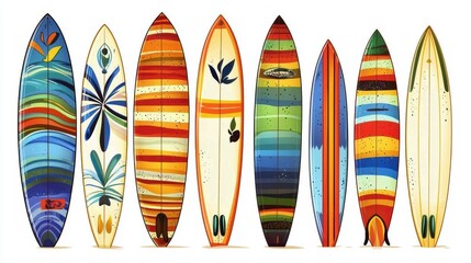 Surfing event with colorful surfboards at the beach vibrant ocean scene dynamic perspective for surf culture enthusiasts