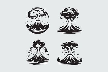 Fototapeta premium volcano eruption lava illustration vector
