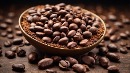 Fototapeta premium Big Delicious Coffee Beans for Brewing the Perfect Cup