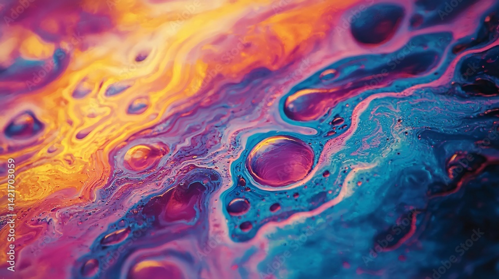 Poster colorful liquid background with luminous depth creating a cinematic lighting effect in a shallow per