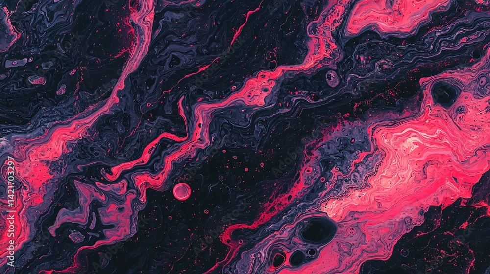 Poster captivating black and pink marble background demonstrating the allure of abstract art with fluid pat