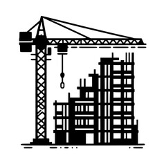 construction site with crane