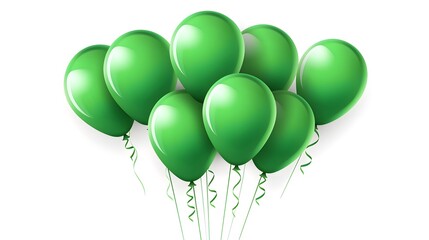Cheerful Green Balloon Cartoon Illustration for Celebratory Designs and Festive Concepts