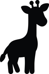 giraffe, Watercolor illustration. Portrait of a giraffe. Safari. Artiodactyl mammal. Isolated on a white background.