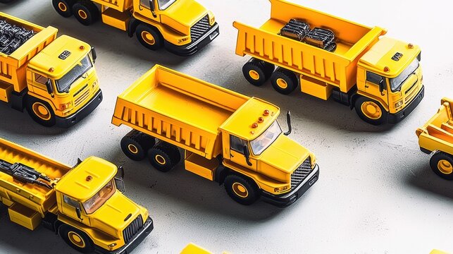 Exciting toy trucks play event indoor setting colorful miniature vehicles creative display engaging perspective