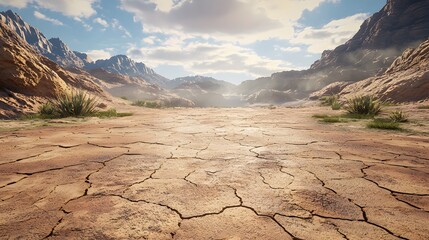 71. Cracked desert floor pattern with high-resolution detail and photorealistic lighting
