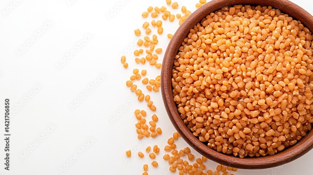 Aufkleber a batch of caramel-flavored rice cakes arranged neatly in a bowl with ample space surrounding them f
