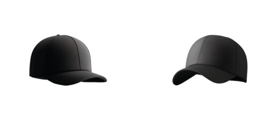 black baseball cap collection featuring different styles  3d
