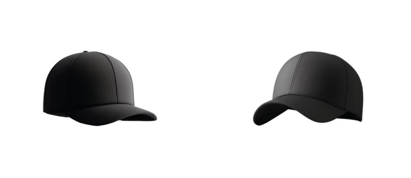 black baseball cap collection featuring different styles  3d