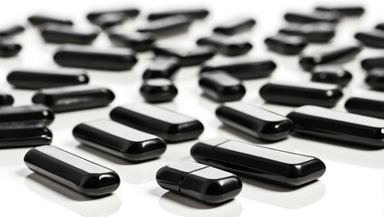 Collection of Black Tablets Isolated on White Background for Tech Enthusiasts
