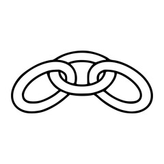 three connected rings outline icon