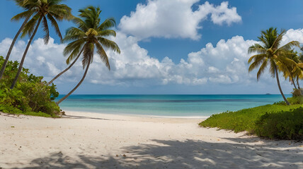 Fototapeta premium tropical beach with palm trees