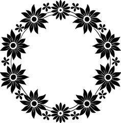 abstract floral frame with flowers