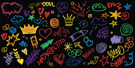 Line movement comic element, cartoon emotion mark effect decoration icon.