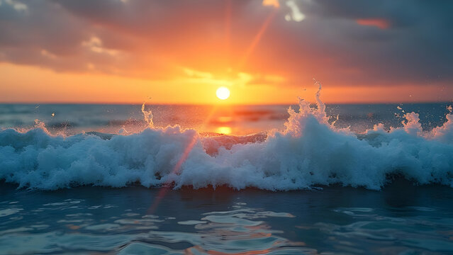 Maritime Economic Currents: German Analytics Forming Ocean Waves Against National Sunset - Powered by Adobe