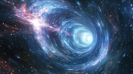 Fototapeta premium Stunning Visual of a Cosmic Whirlpool with Bright Stars and Colorful Nebulae in Deep Space