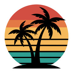 tropical island with palm trees