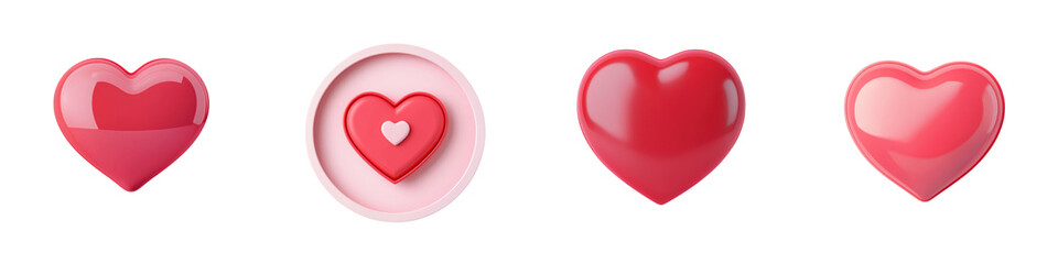 Fototapeta premium Vibrant 3D Heart-Shaped Bubble Icon with Notification