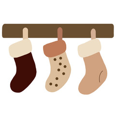 Christmas Stockings Hanging Clipart