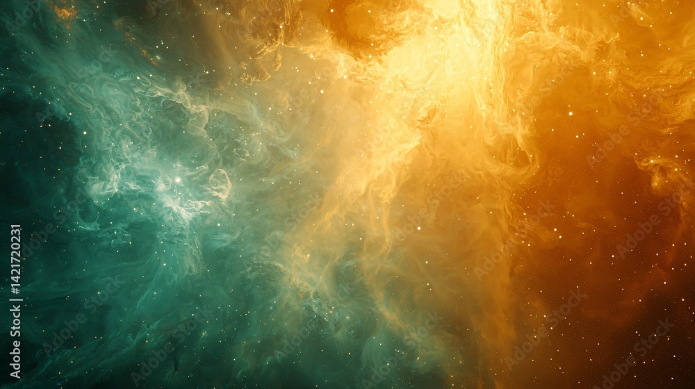 Poster beautiful nebula with a bright star in the background creating a celestial scene of cosmic beauty an