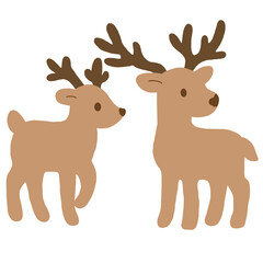 Cute Reindeer Couple Christmas Clipart