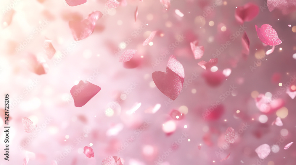 Poster soft abstract background with floating confetti particles for vibrant wallpaper design and backgroun