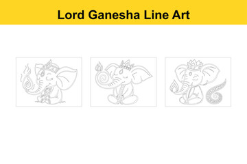 Fototapeta premium Lord Ganesha Diwali Symbol Isolated on White Background