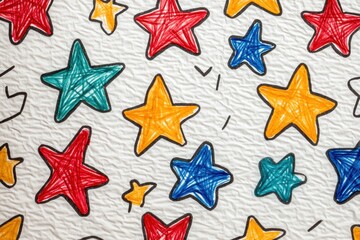 Obraz premium Colorful star pattern on textured fabric
