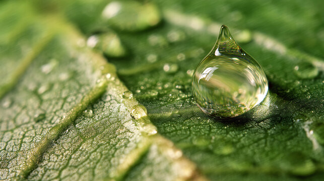 Water drop on leaf macro photography dew drops nature close up green wet clear droplet condensation
