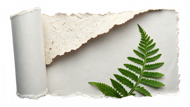 torn paper edge on white background PNG. AI GENERATED