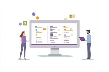 2d vector illustration of CRM driven credit card rewards program with personalized offer engine and redemption tracking