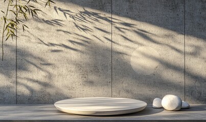 Minimalist product display with natural elements