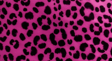 Obraz premium Leopard Print in Bold Pink and Black Pattern Texture Style