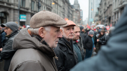 Obraz premium elderly protestor in the city