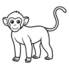 a nice monkey line art picture