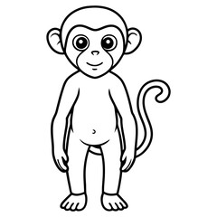 a nice monkey line art picture