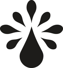 minimalist black splash or water droplet burst icon vector art.