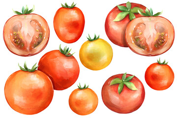 トマトのセットイラスト