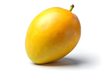 Whole Mango on White Vibrant Fruit Photography.