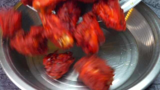 Crispy, juicy Fried Chicken / Tandoori Chicken &ndash; A famous Indian cuisine, known for its smoky, spiced flavor. A popular restaurant and street food, loved worldwide for its rich taste and vibrant color