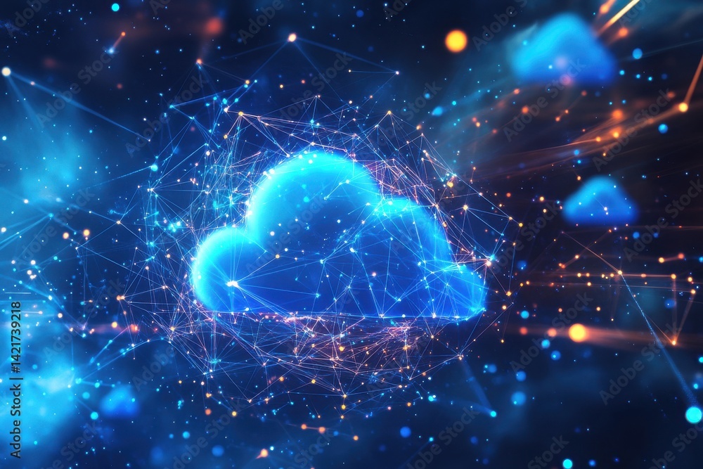 Poster dynamic cloud connectivity solutions in a modern digital environment highlighting global networks an