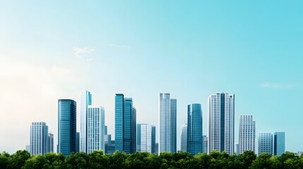 Obraz premium Harmonious Fusion of Cityscape and Nature:Balancing Innovation and Sustainability