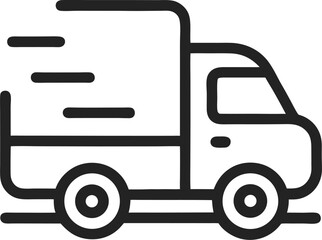 truck with freight icon from construction collection. Thin linear truck with freight, shipping, freight outline icon isolated on white background. Line vector truck with freight sign, symbol for web