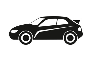 3D private car silhouettes vector illustration on white background