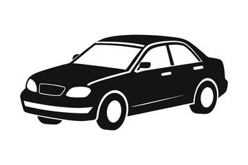 3D private car silhouettes vector illustration on white background 