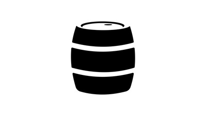 Barrel symbol,  black isolated silhouette