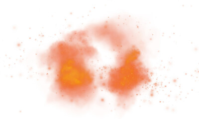 This captivating abstract illustration showcases a dynamic cosmic explosion with vibrant orange clouds on a transparent background, ideal for enhancing various media projects